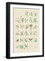 Stylish Zoo Alphabet in Vector. Lovely Animals with English Letters and Names. Best Abc-Poster in S-smilewithjul-Framed Art Print