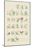 Stylish Zoo Alphabet in Vector. Lovely Animals with English Letters and Names. Best Abc-Poster in S-smilewithjul-Mounted Art Print