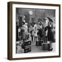 Stylishly Dressed African American Women at New York City's Pennsylvania Station. August 1942-null-Framed Photo