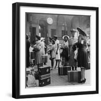 Stylishly Dressed African American Women at New York City's Pennsylvania Station. August 1942-null-Framed Photo