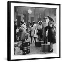 Stylishly Dressed African American Women at New York City's Pennsylvania Station. August 1942-null-Framed Photo