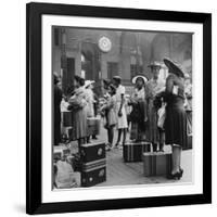 Stylishly Dressed African American Women at New York City's Pennsylvania Station. August 1942-null-Framed Photo