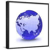 Stylized Earth Globe with Grid, Showing Asia And Europe-Stocktrek Images-Framed Photographic Print