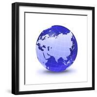 Stylized Earth Globe with Grid, Showing Asia And Europe-Stocktrek Images-Framed Photographic Print