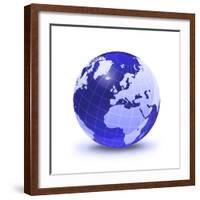 Stylized Earth Globe with Grid, Showing Europe And Africa-Stocktrek Images-Framed Photographic Print