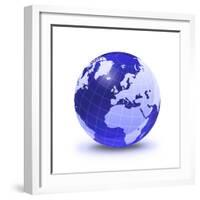 Stylized Earth Globe with Grid, Showing Europe And Africa-Stocktrek Images-Framed Photographic Print