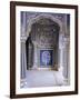 Stylized Foral Motif, Chalk Blue and White Painted Mahal, the City Palace, Jaipur, India-John Henry Claude Wilson-Framed Photographic Print