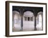 Stylized Foral Motif, Chalk Blue and White Painted Mahal, the City Palace, Jaipur, India-John Henry Claude Wilson-Framed Photographic Print