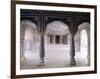 Stylized Foral Motif, Chalk Blue and White Painted Mahal, the City Palace, Jaipur, India-John Henry Claude Wilson-Framed Photographic Print