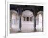 Stylized Foral Motif, Chalk Blue and White Painted Mahal, the City Palace, Jaipur, India-John Henry Claude Wilson-Framed Photographic Print