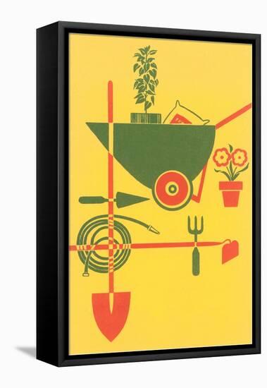 Stylized Gardening Implements-null-Framed Stretched Canvas