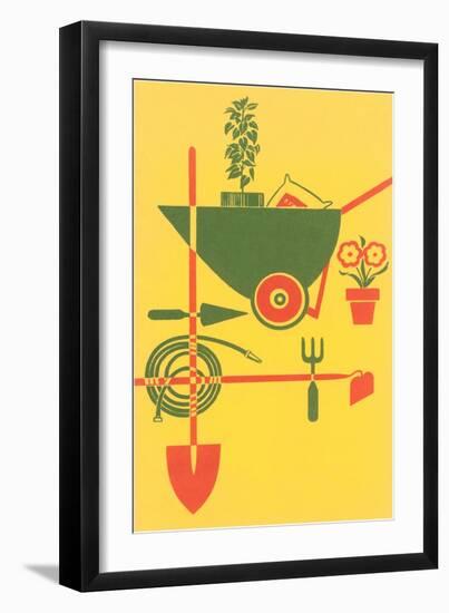 Stylized Gardening Implements-null-Framed Art Print