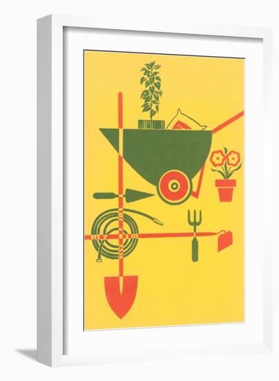 Stylized Gardening Implements-null-Framed Art Print