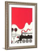Stylized Locomotive-null-Framed Art Print