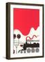 Stylized Locomotive-null-Framed Art Print