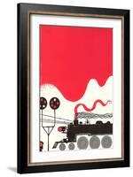 Stylized Locomotive-null-Framed Art Print