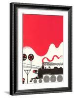 Stylized Locomotive-null-Framed Art Print