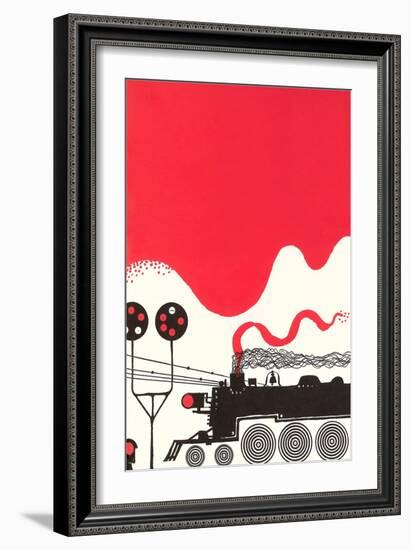 Stylized Locomotive-null-Framed Art Print