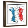 Stylized Map of France. Things that Different Regions in France are Famous For.-Alisa Foytik-Framed Art Print