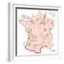 Stylized Map of France. Things that Different Regions in France are Famous For.-Alisa Foytik-Framed Art Print