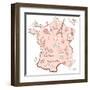 Stylized Map of France. Things that Different Regions in France are Famous For.-Alisa Foytik-Framed Art Print