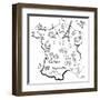 Stylized Map of France. Things that Different Regions in France are Famous For.-Alisa Foytik-Framed Art Print