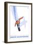 Stylized Snowboarder, Waterville Valley, New Hampshire-Lantern Press-Framed Art Print