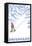 Stylized Snowshoer, Grayling, Michigan-Lantern Press-Framed Stretched Canvas