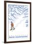 Stylized Snowshoer, Holderness, New Hampshire-Lantern Press-Framed Art Print