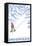 Stylized Snowshoer, Paradise, Michigan-Lantern Press-Framed Stretched Canvas