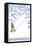 Stylized Snowshoer, Red Lodge, Montana-Lantern Press-Framed Stretched Canvas