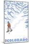 Stylized Snowshoer, Vail, Colorado-Lantern Press-Mounted Art Print