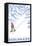 Stylized Snowshoer, Winter Park, Colorado-Lantern Press-Framed Stretched Canvas