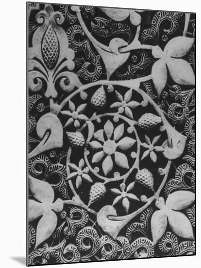 Stylized Vegetation Motif in a Stucco Panel in the Alhambra-David Lees-Mounted Premium Photographic Print