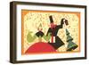 Stylized Victorian Revelers-null-Framed Art Print