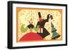 Stylized Victorian Revelers-null-Framed Art Print