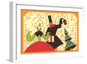 Stylized Victorian Revelers-null-Framed Art Print