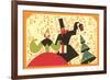 Stylized Victorian Revelers-null-Framed Art Print