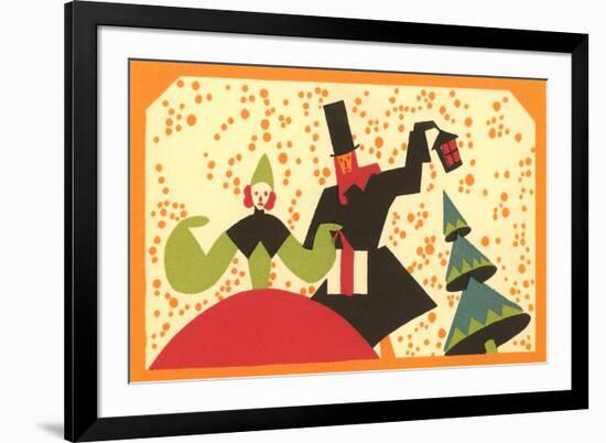 Stylized Victorian Revelers-null-Framed Art Print