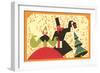 Stylized Victorian Revelers-null-Framed Premium Giclee Print