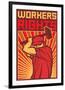 Stylized Workers Rights Poster-null-Framed Premium Giclee Print