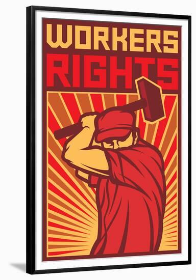 Stylized Workers Rights Poster-null-Framed Premium Giclee Print