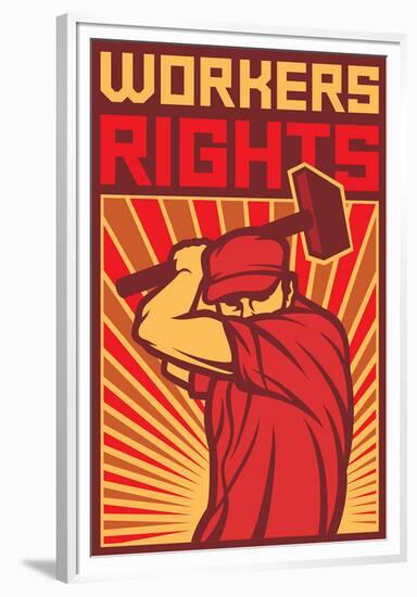 Stylized Workers Rights Poster-null-Framed Premium Giclee Print