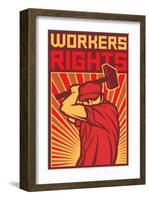 Stylized Workers Rights Poster-null-Framed Art Print