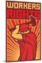 Stylized Workers Rights Poster-null-Mounted Art Print