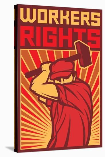 Stylized Workers Rights Poster-null-Stretched Canvas