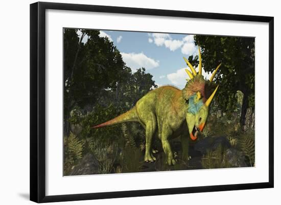 Styracosaurus, a Horned Dinosaur of the Late Cretaceous-Stocktrek Images-Framed Art Print