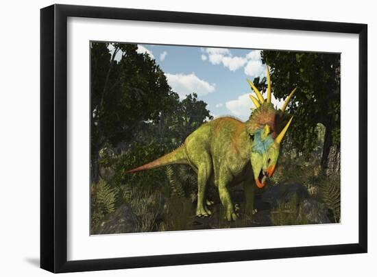 Styracosaurus, a Horned Dinosaur of the Late Cretaceous-Stocktrek Images-Framed Art Print