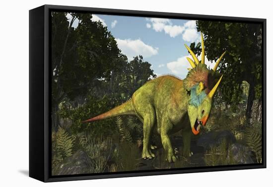 Styracosaurus, a Horned Dinosaur of the Late Cretaceous-Stocktrek Images-Framed Stretched Canvas