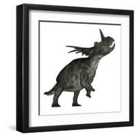 Styracosaurus Dinosaur Roaring-Stocktrek Images-Framed Art Print